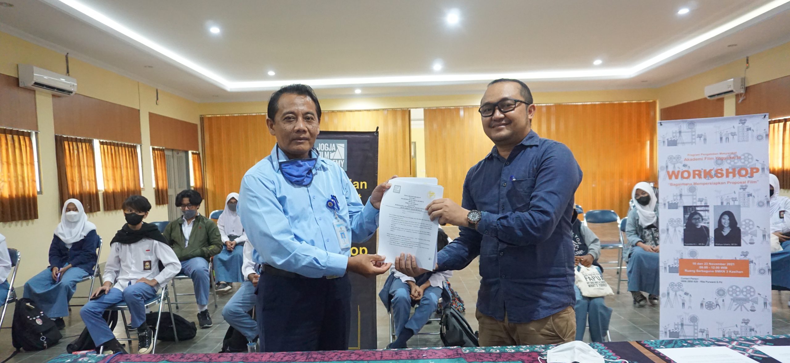 Read more about the article Penandatanganan Nota Kesepahaman antara Akademi Film Yogyakarta dengan SMKN 3 Kasihan Bantul